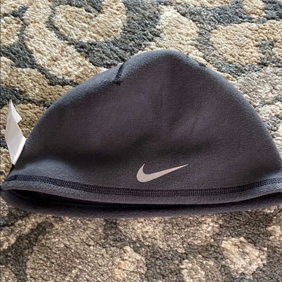 Nike Black Beanie with Silver Logo - Picture 2 of 3